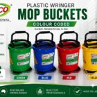 Plastic Wringer Mop Buckets - Colour Coded