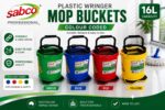Plastic Wringer Mop Buckets - Colour Coded
