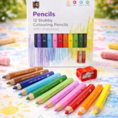 Jumbo Stubby Colouring Pencils 12/Pack (with Bonus Sharpner)