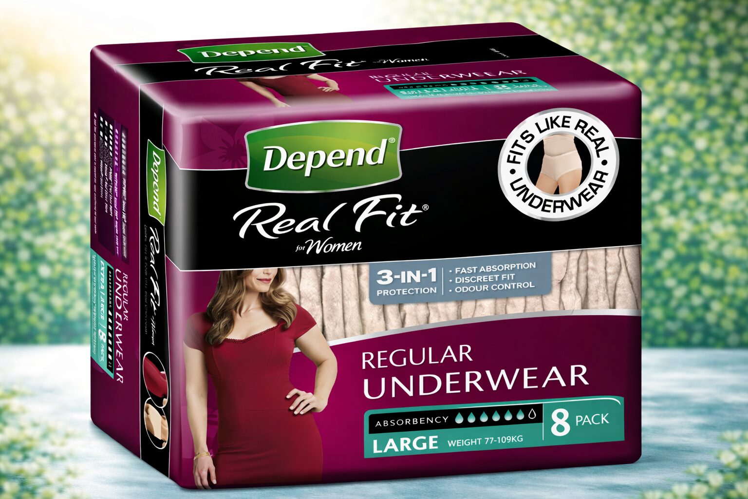 Depend Real Fit (Regular) Underwear For Women 8pcs/pack, 4packs/carton ...