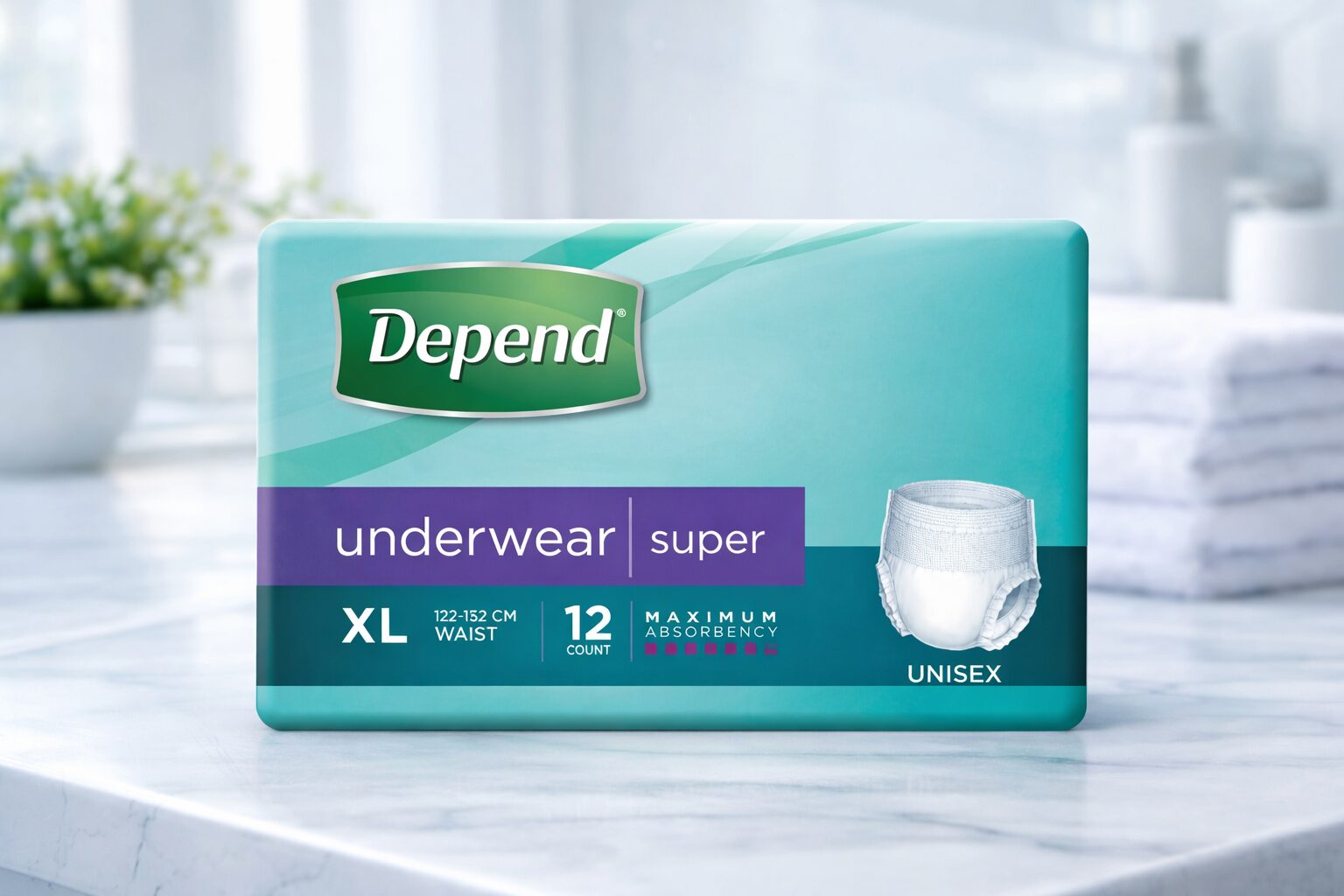 Depends Box Depend Underwear Super-Unisex 12pcs/pack, 4packs/carton – Tassway Pty Ltd