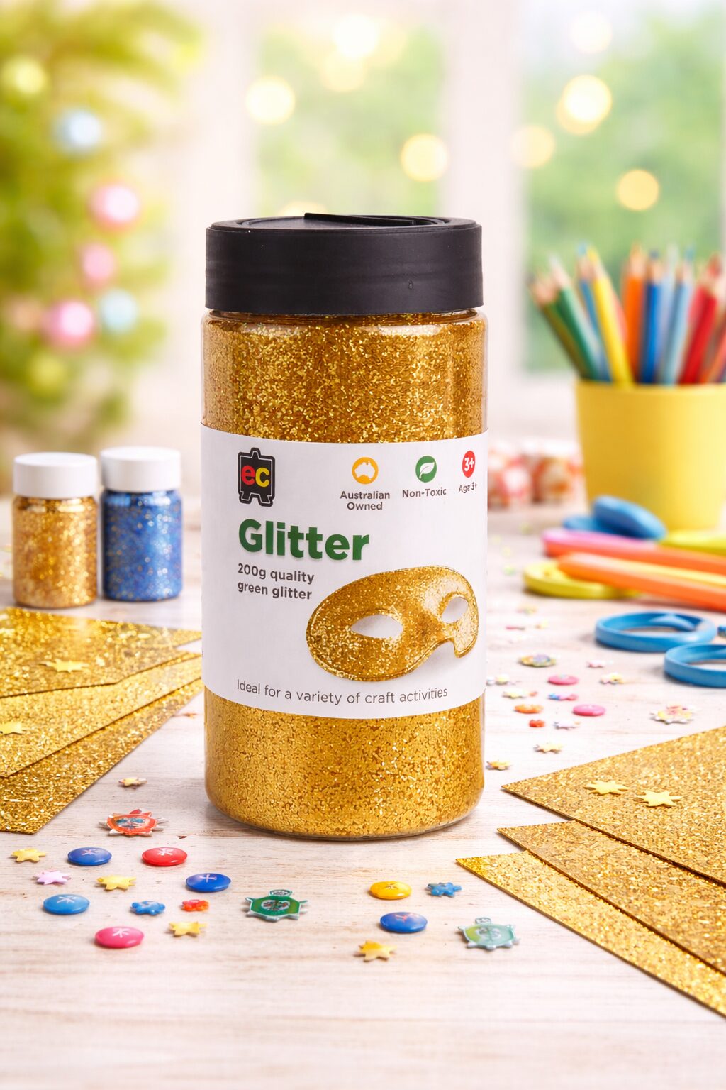 Glitter 200gm Jar Gold