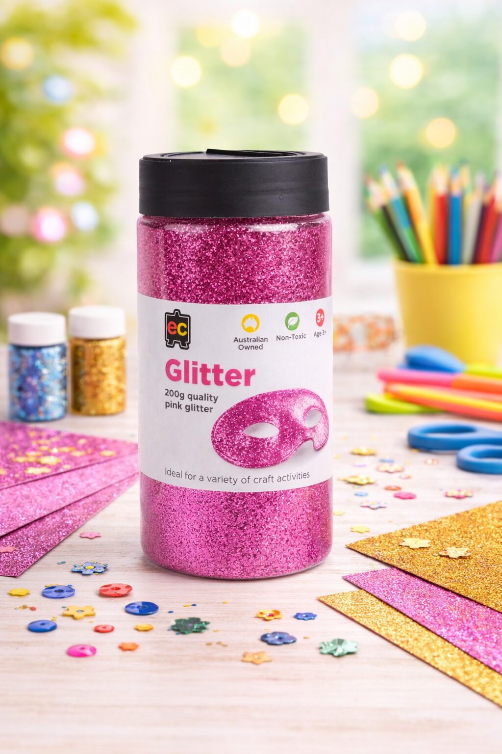 Glitter 200gm Jar Pink