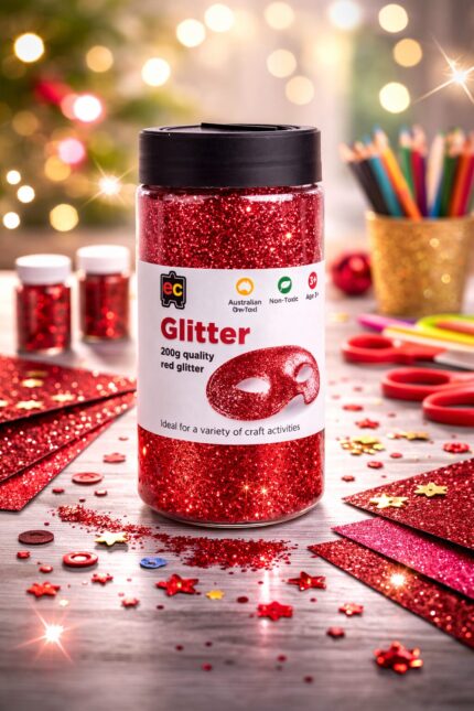 Glitter 200gm Jar Red