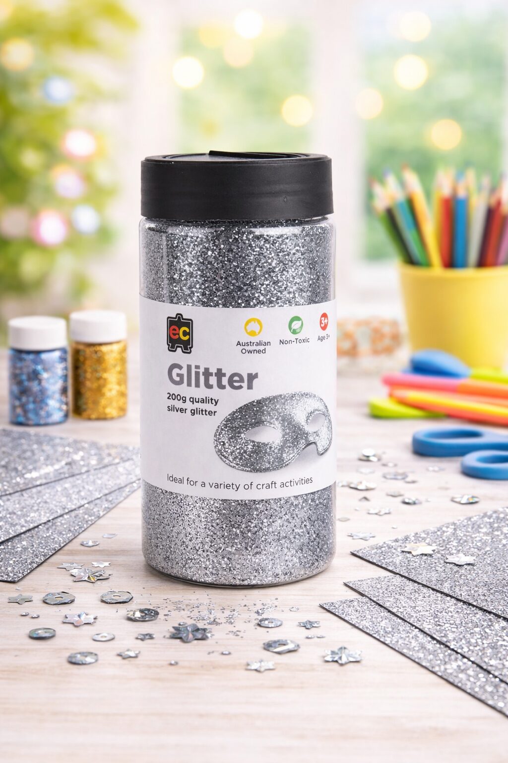 Glitter 200gm Jar Silver