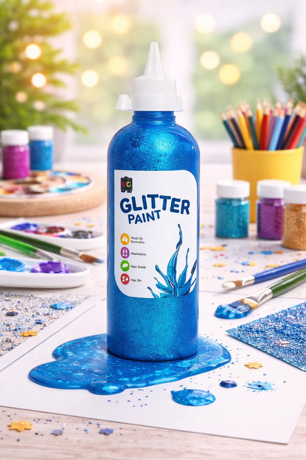 Glitter Paint 500ml bottle Blue