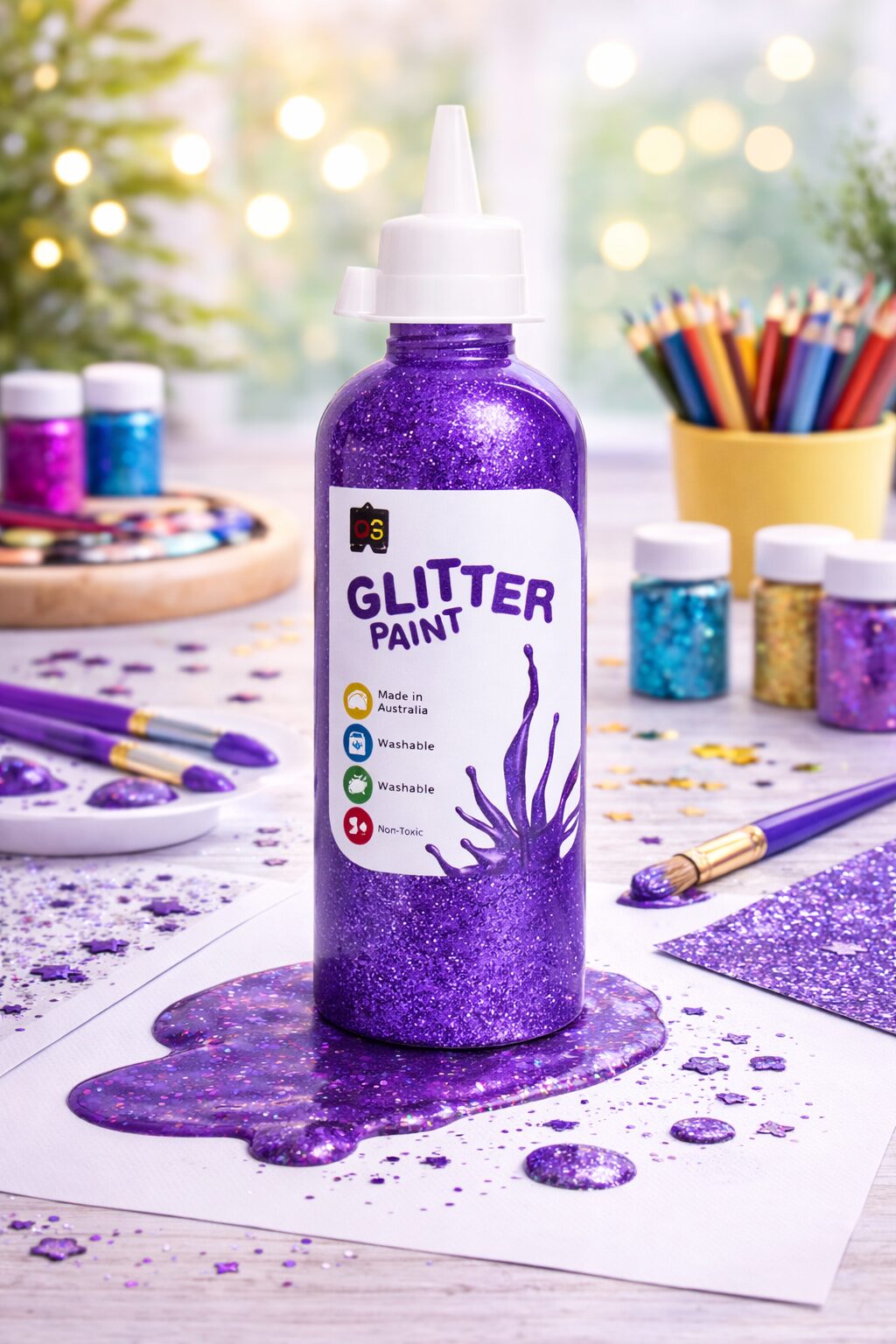 Glitter Paint 500ml bottle Purple