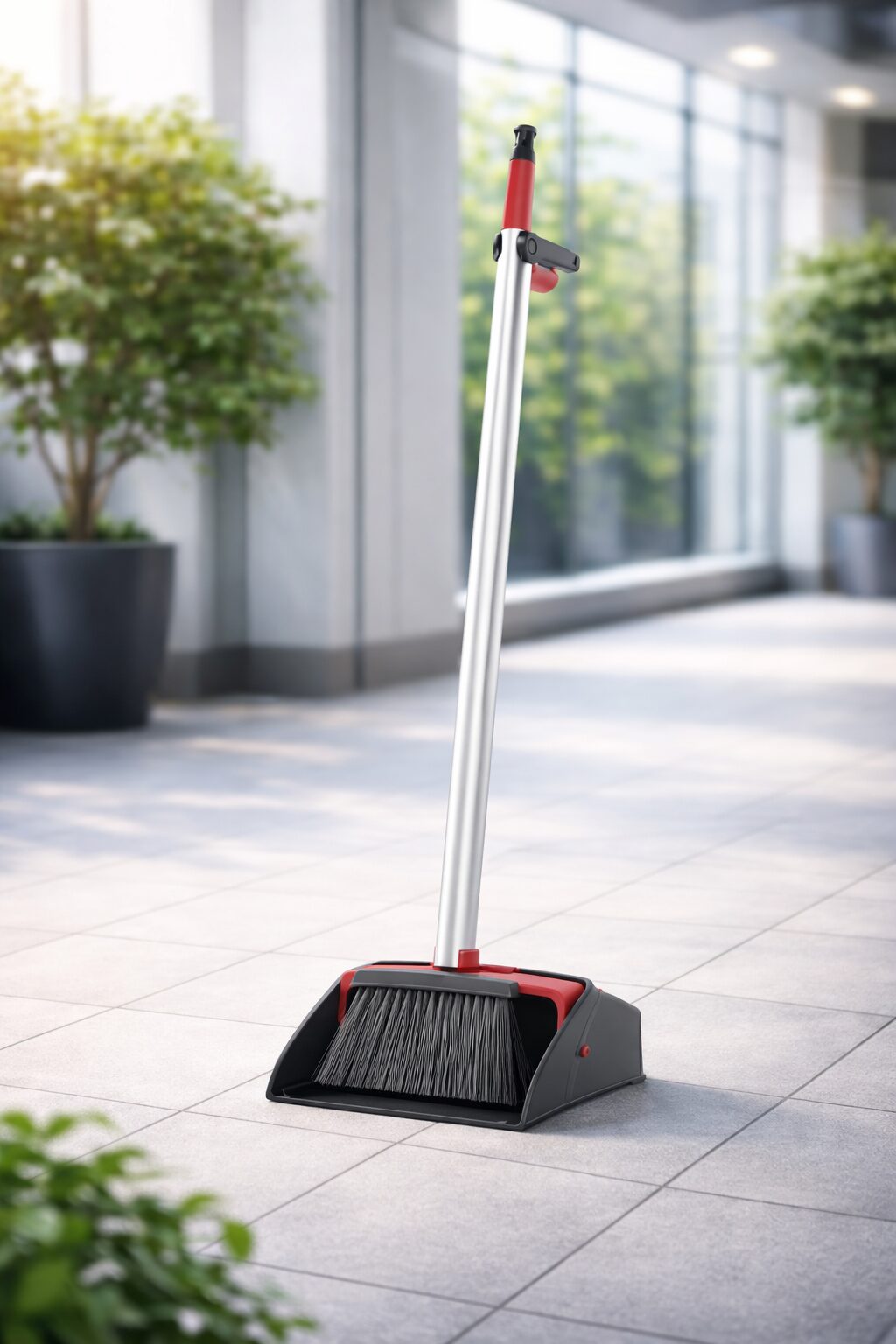 Lobby Pan & Broom Set Red