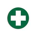 First Aid Cross Sticker - 5 x 5cm Sheet/5