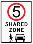 5km SHARED ZONE SIGN