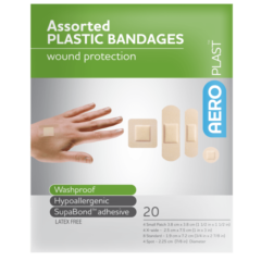 AEROPLAST Plastic Assorted Dressings Env/20
