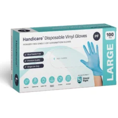 HandiCare Blue Vinyl Powder Free Gloves 1000Pcs/Carton - Large