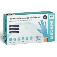 HandiCare Blue Vinyl Powder Free Gloves 1000Pcs/Carton - Medium