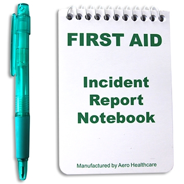 First Aid Incident Report Notebook and Pen