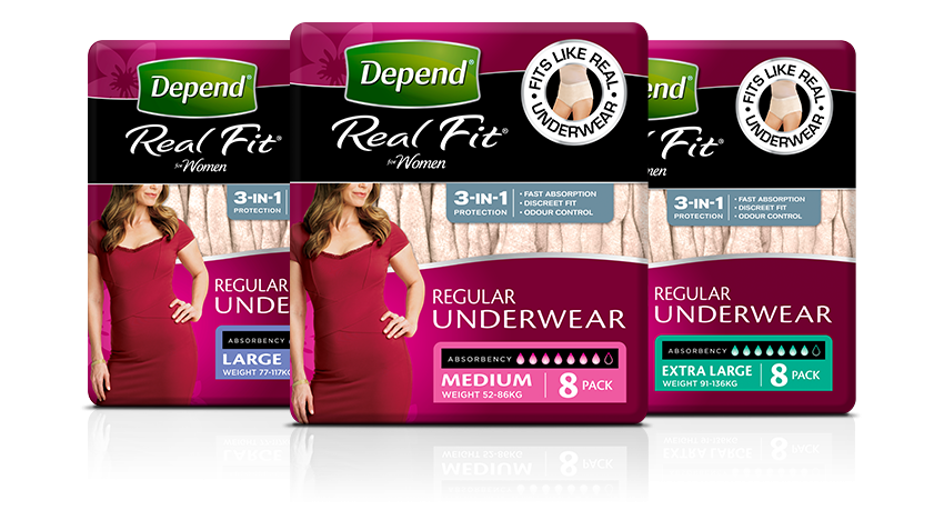Depend® Real Fit for (Regular) Women (32/Carton)
