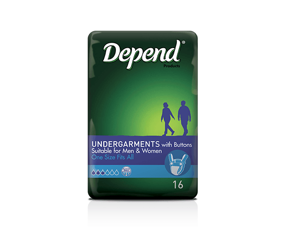 Depend® Unisex Undergarment with Buttons (64/Carton)