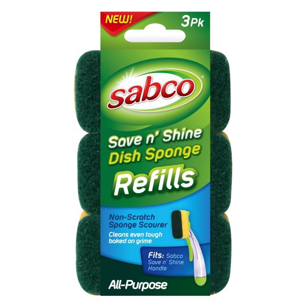 Refill Heads for Sabco Save N' Shine Trigger Dish Sponge (3/Pack)