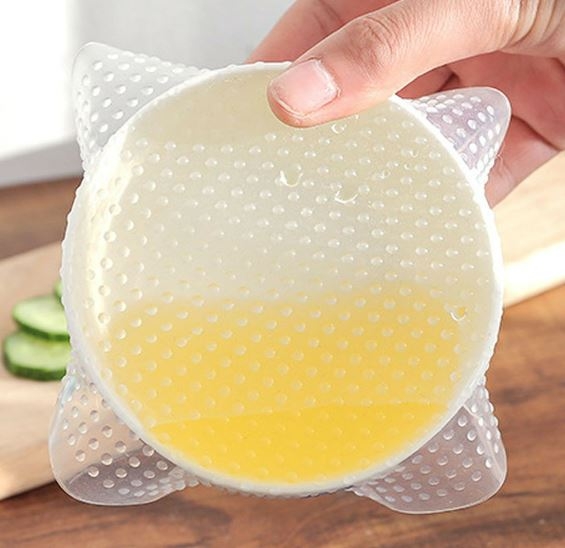 Reusable Food Fresh Keeping Silicone Stretch Lids Wrap Seal Vacuum Cover (8 PCS.)