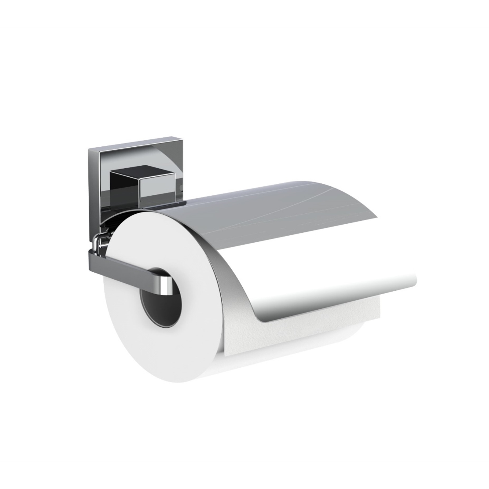 Toilet Roll holder (Chrome) with Lid
