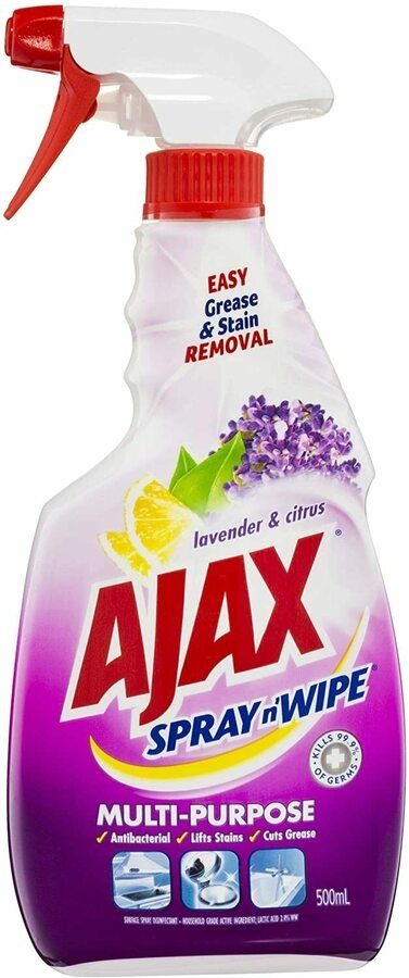 Ajax Spray N' Wipe Multipurpose Antibacterial Cleaner Lemon 500ml