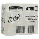 Scott® 4760 Toilet Tissue, 1 Ply, 1,000Sheets/Roll, 48 Rolls/Case