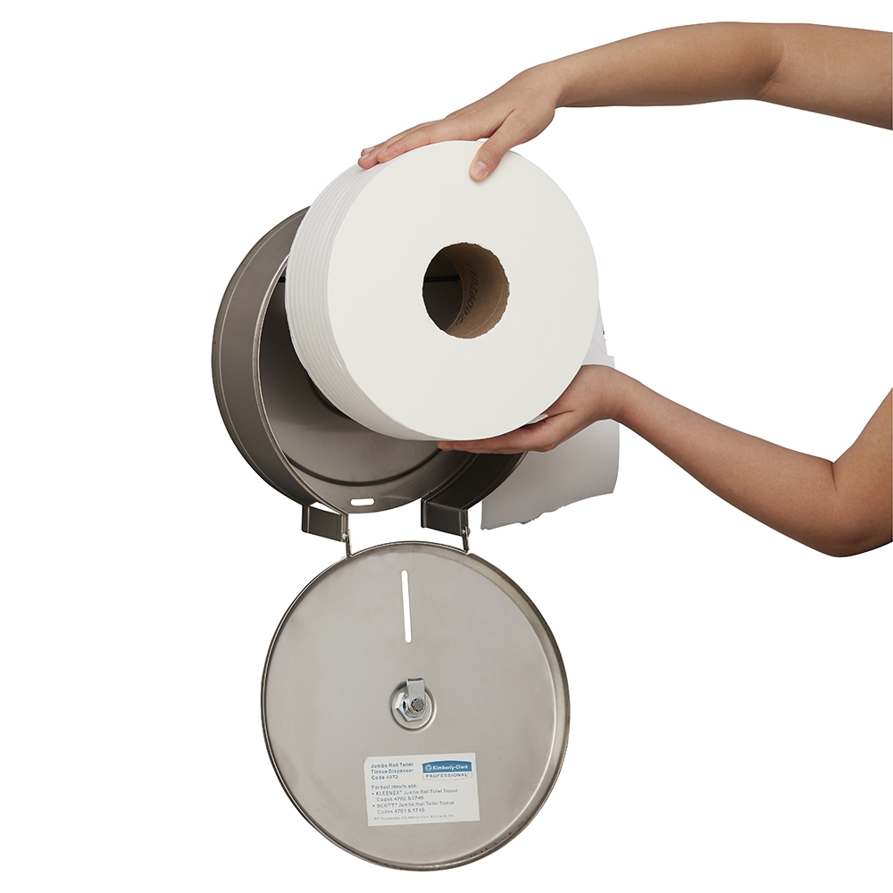 KCP 4972 Maxi Jumbo Roll Toilet Tissue Dispenser, Lockable Stainless Steel, Compatible with 4781, 4782, 5748 & 5749 Codes