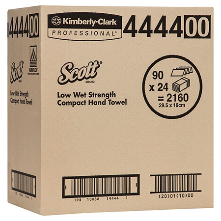 4444 Scott® Low Wet Strength Compact Hand Towel, 90 Towels/Pack, 24 Packs/Case