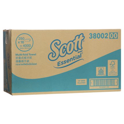 38002 Scott® Essential™ Multifold Hand Towel, 250 towels/pack, 16 packs/case