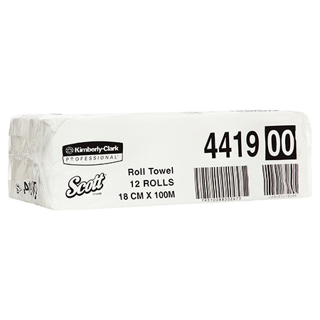 4419 Scott Roll Hand Towel, 100 Metres/Roll, 12 Rolls/Case 4419 Scott Roll Hand Towel, 100 Metres/Roll, 12 Rolls/Case