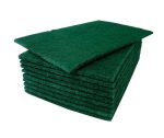 Cleaning Scour Pads - Green - 10cm x 15cm x 1cm  (10/Pack)