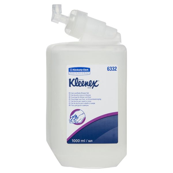6332 Kleenex® Hair & Body Shower Gel, 1,000ml/Cartridge, 6 Cartridges/Case