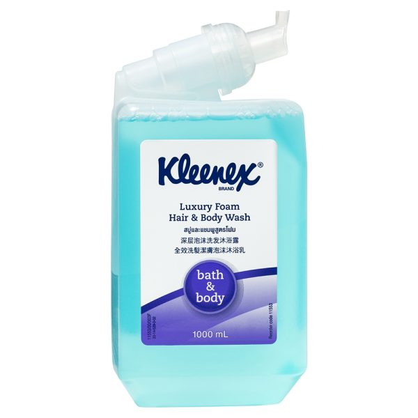 11553 Kleenex® Luxury Foam Hair & Body Wash, 1,000ml/Cartridge, 6 Cartridges/Case