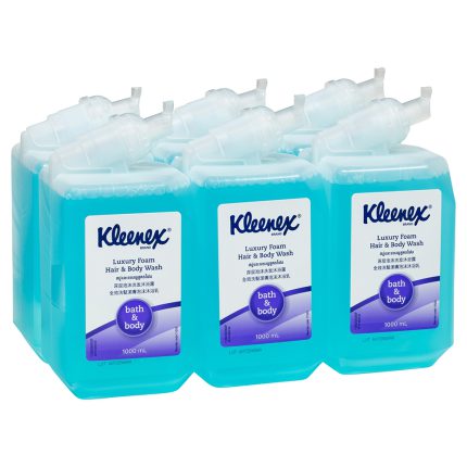 11553 Kleenex® Luxury Foam Hair & Body Wash, 1,000ml/Cartridge, 6 Cartridges/Case