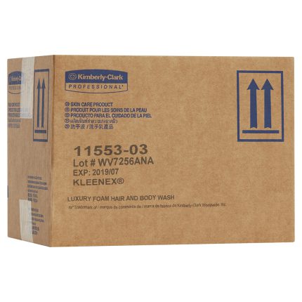 11553 Kleenex® Luxury Foam Hair & Body Wash, 1,000ml/Cartridge, 6 Cartridges/Case