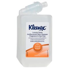 11554 Kleenex® Luxury Foam Antibacterial Soap - Fragrance Free & Dye Free 1000ml/cartridge, 6 Cartridges/Case