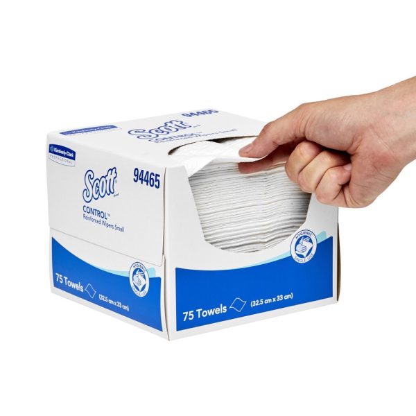 94465 Scott Control Wipers Reinforced Small, 75 Wipers/Carton, 6 Cartons/Case