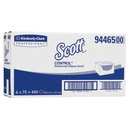 94465 Scott Control Wipers Reinforced Small, 75 Wipers/Carton, 6 Cartons/Case