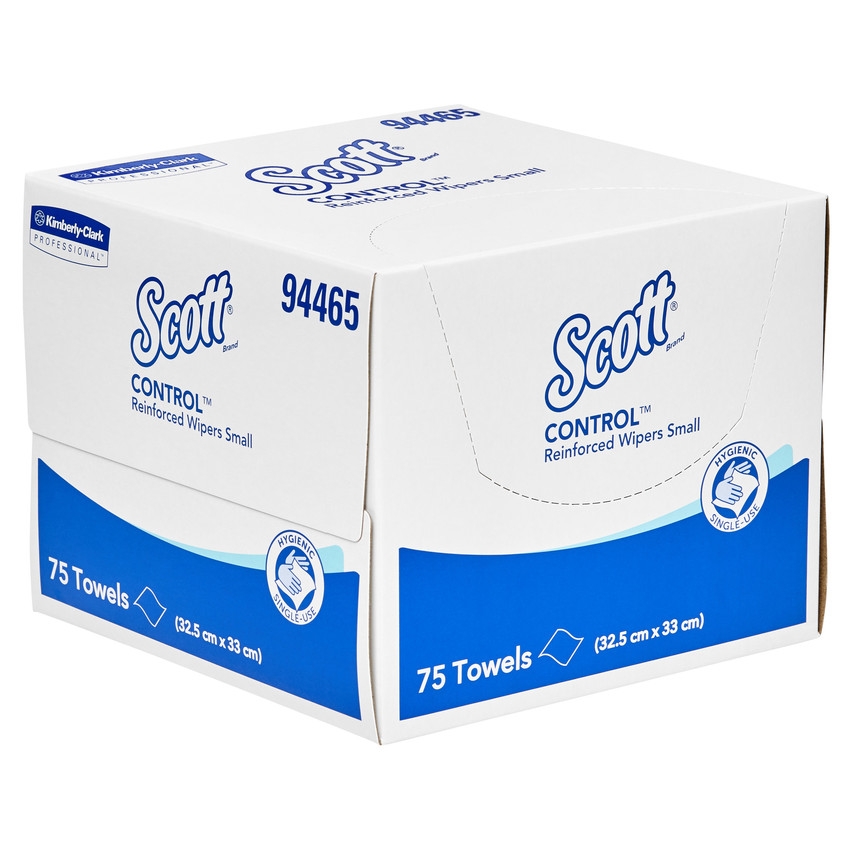 94465 Scott Control Wipers Reinforced Small, 75 Wipers/Carton, 6 Cartons/Case