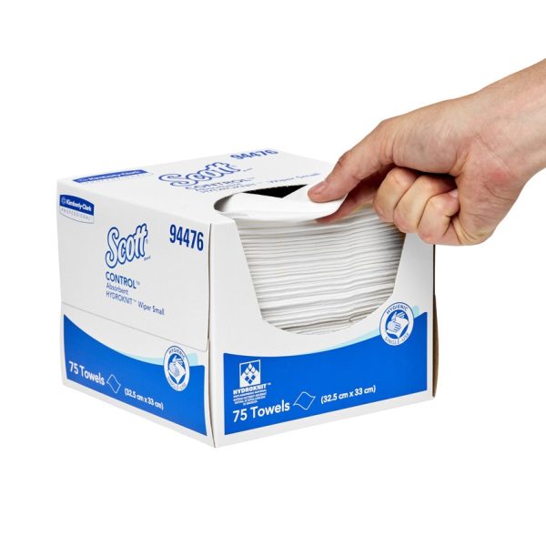 94476 Scott Control Wipers Absorbent Hydroknit Small, 75 Wipers/Carton, 6 Cartons/Case