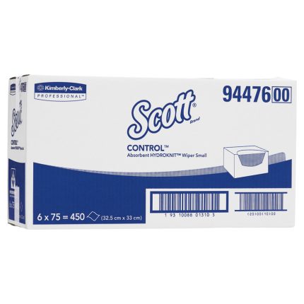 94476 Scott Control Wipers Absorbent Hydroknit Small, 75 Wipers/Carton, 6 Cartons/Case 94476 Scott Control Wipers Absorbent Hydroknit Small, 75 Wipers/Carton, 6 Cartons/Case