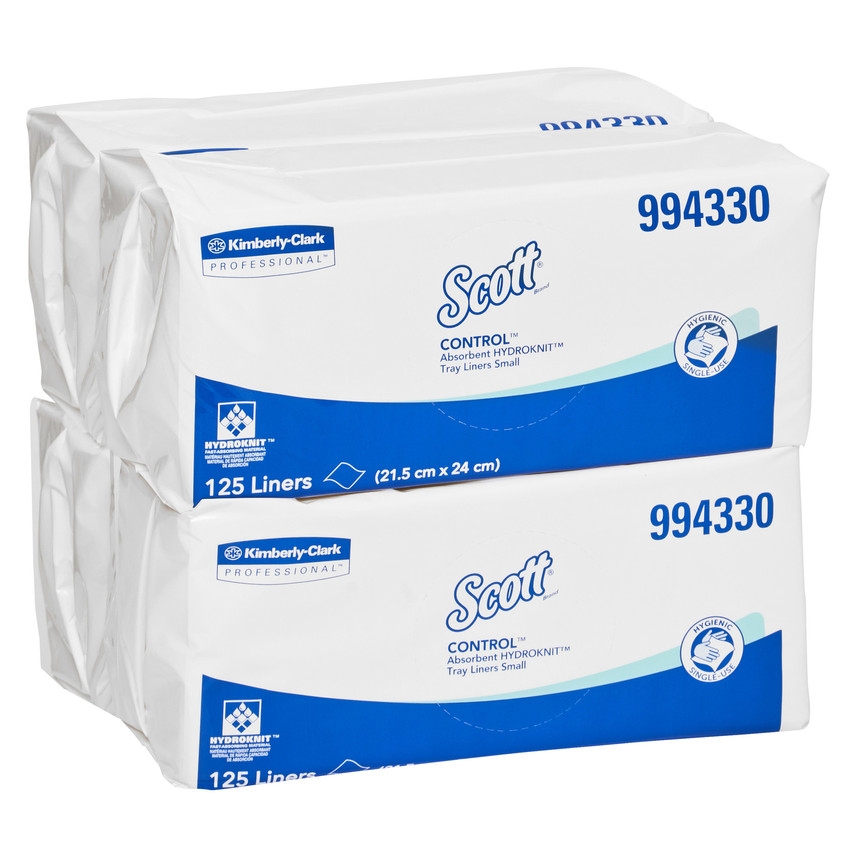 994330 Scott Control Tray Liner Absorbent Hydroknit Small, 125 Sheets/Packs, 4 Packs/Case