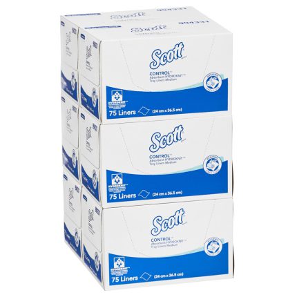994331 Scott Control Tray Liner Absorbent Hydroknit Medium, 75 Sheets/Packs, 6 Packs/Case
