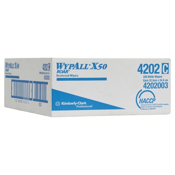 4202 Wypall™ X50 Single Sheet Wiper, White, 250 Wipers/Case
