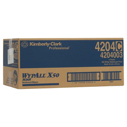 4204 Wypall™ X50 Pop-Up Wiper, White, 160 Wipers/Box, 4 Boxes/Case