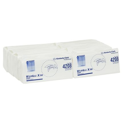 4208 Wypall™ X50 Single Sheet Wiper, White, 75 Wipers/Pack, 8 Packs/Case