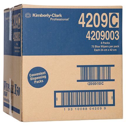 4209 Wypall™ X50 Single Sheet Wiper, Blue, 75 Wipers/Pack, 8 Packs/Case 4209 Wypall™ X50 Single Sheet Wiper, Blue, 75 Wipers/Pack, 8 Packs/Case