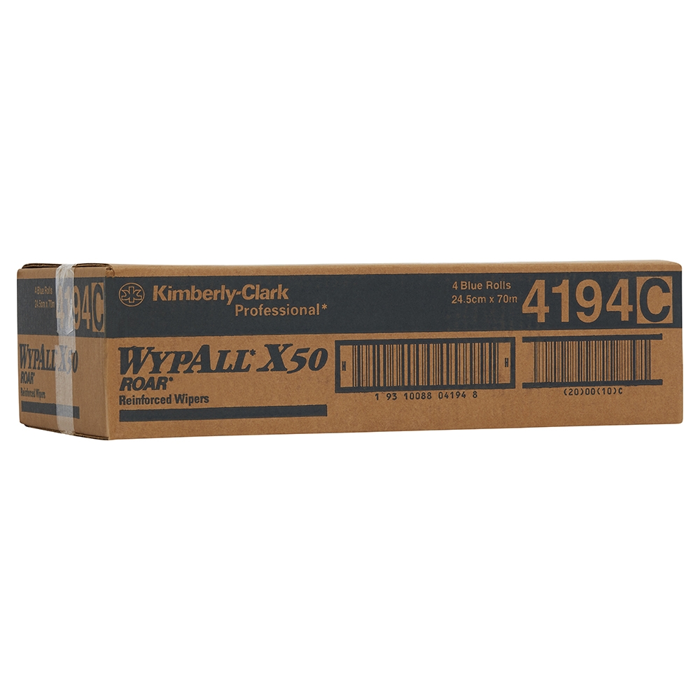 4194 Wypall™ X50 Small Roll Wiper, Blue, 4 Rolls/Case