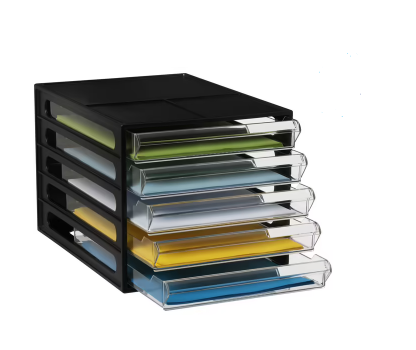 Desktop File Organizer 5 Drawer Black
