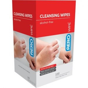AEROWIPE Alcohol-Free Cleansing Wipes 100/Box