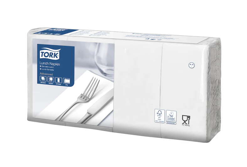 Tork White Lunch Napkin 1/8 Folded (10/CTN)